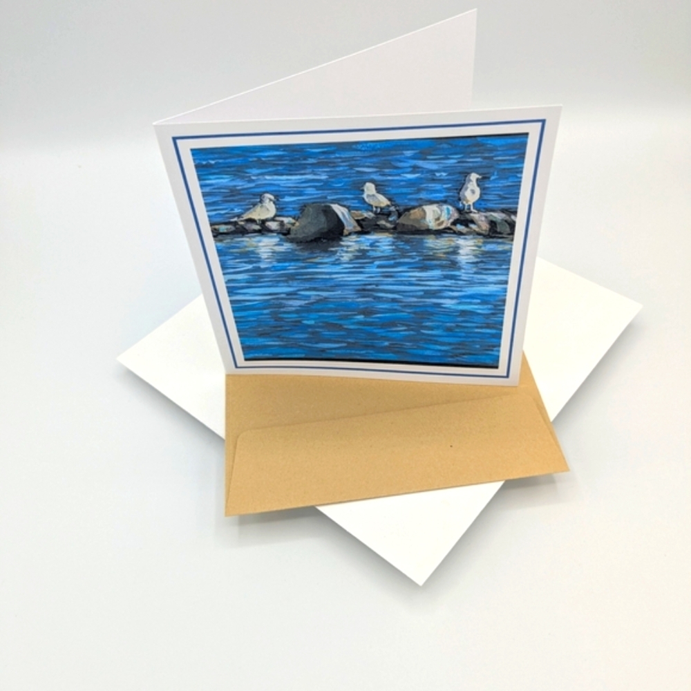 Seaside Birds Greeting Card with Envelope